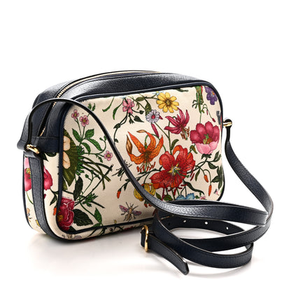 Gucci Canvas Flora Floral Shoulder Bag White Blue Agata Mulitcolor 3 of 12