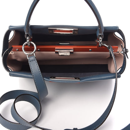 Fendi Vitello Seta Shiny Nappa Medium Peekaboo Iconic Satchel Blue Pink 5 of 9