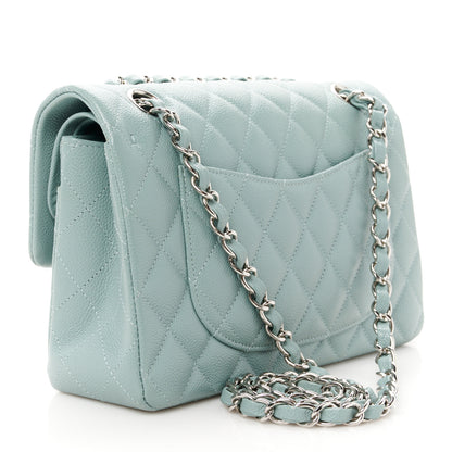 Chanel Caviar Quilted Small Double Flap Light Blue 3 of 12