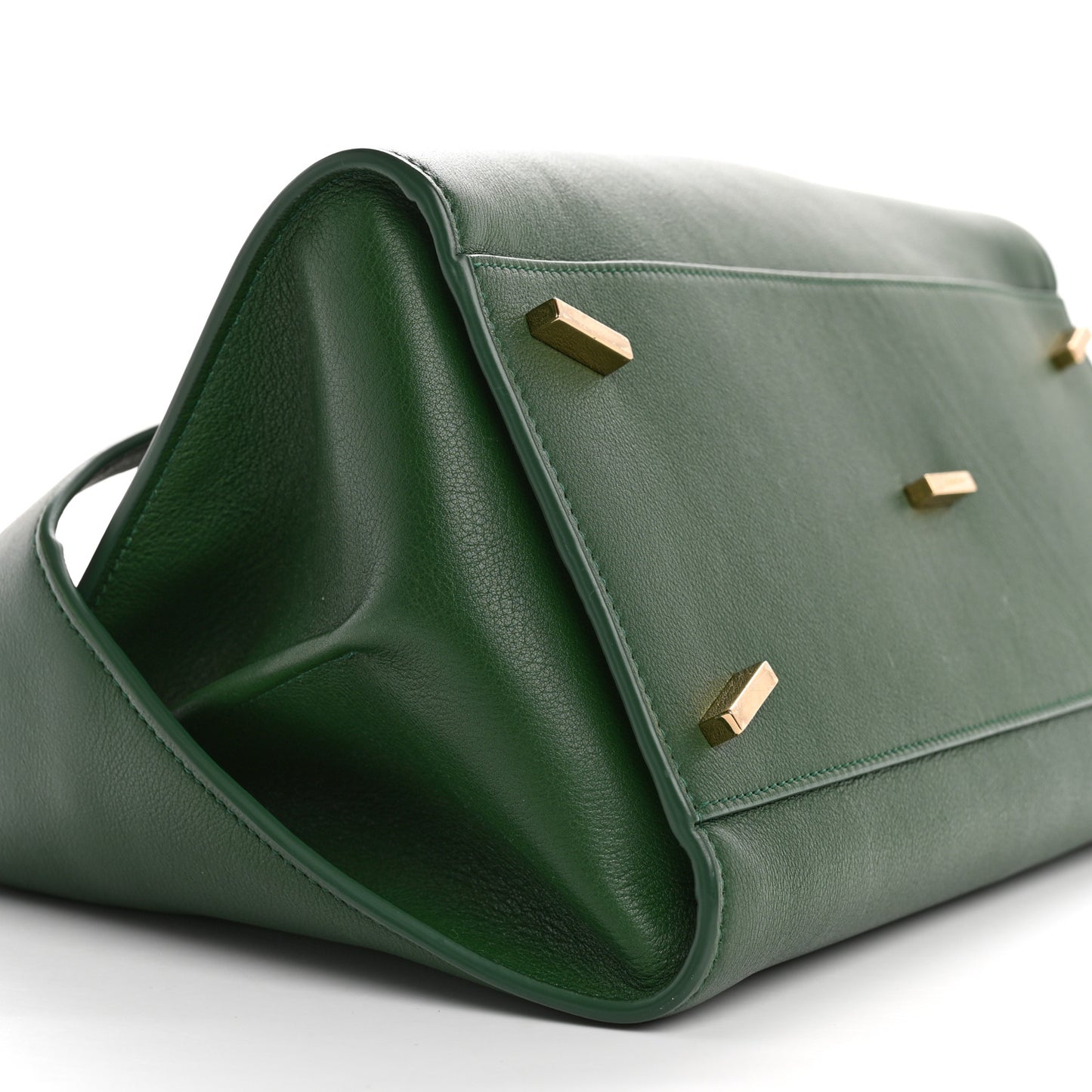 Calfskin Medium Hug Soft Shoulder Bag Forest Green