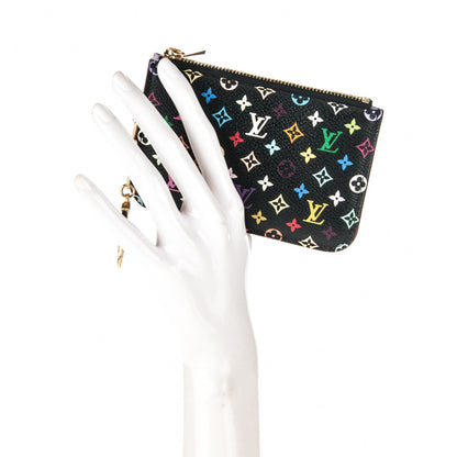 Louis Vuitton Monogram Multicolor Key Pouch Black Violet 2 of 7