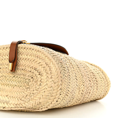 Chloe Raffia Small Grain Calfskin Medium Marcie Basket Tan 8 of 9