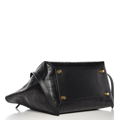 Celine Calfskin Crocodile Embossed Small Belt Bag Black 4 of 7