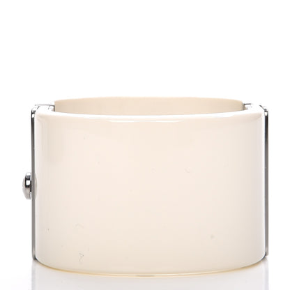 Chanel Resin Ruthenium CC Cuff White 3 of 7