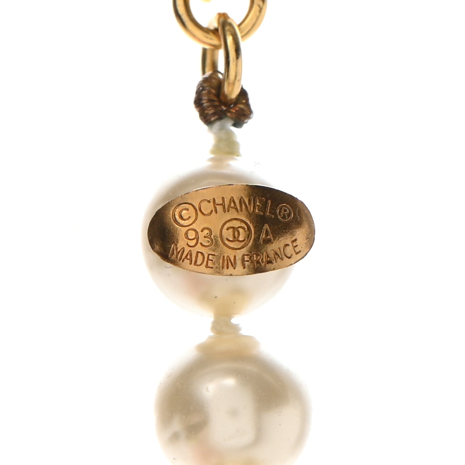 Chanel Pearl CC Multi Strand Long Necklace Light Gold 4 of 5