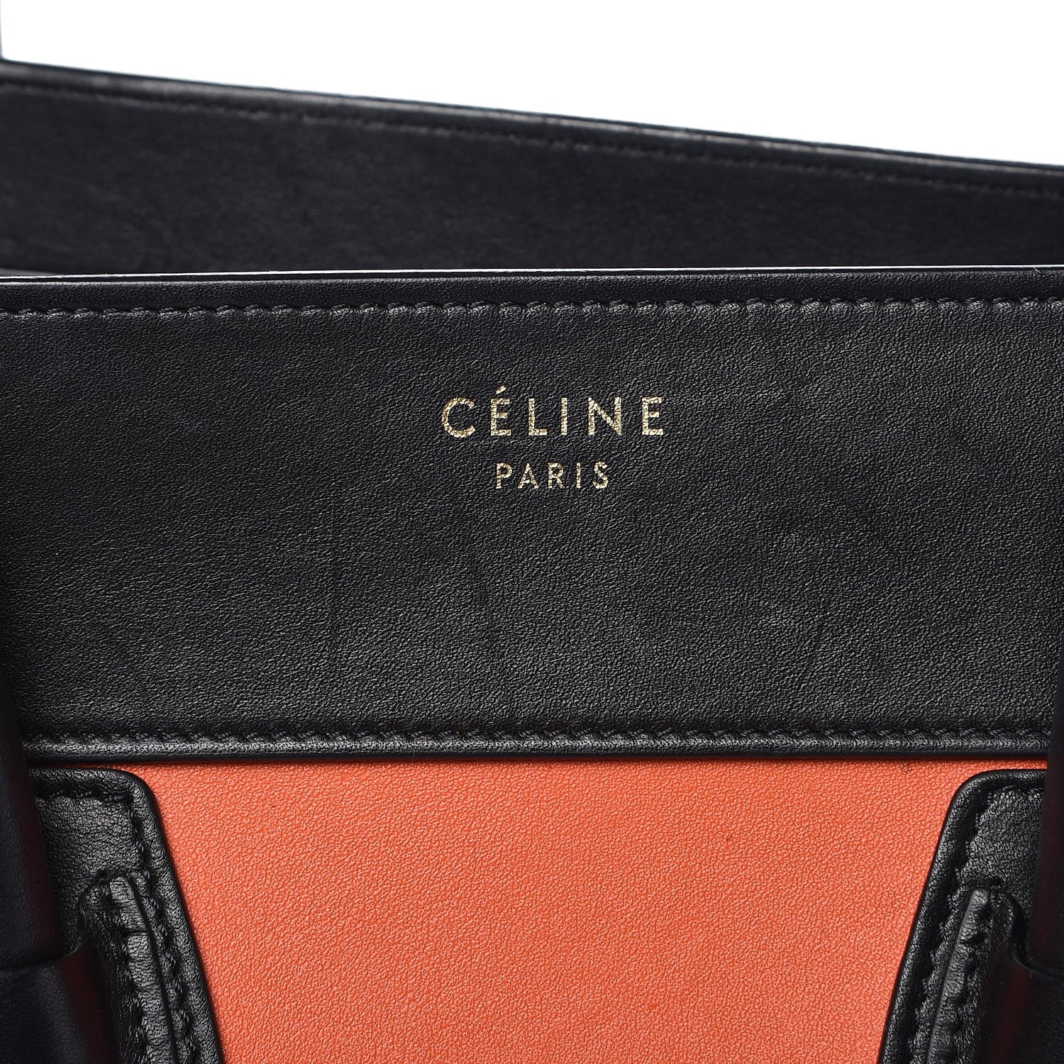 Celine Smooth Calfskin Mini Tri-Color Luggage Bright Orange 6 of 14