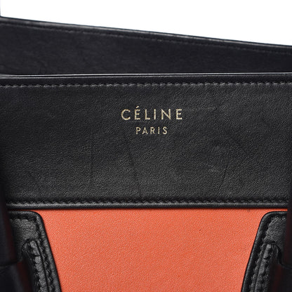 Celine Smooth Calfskin Mini Tri-Color Luggage Bright Orange 6 of 14