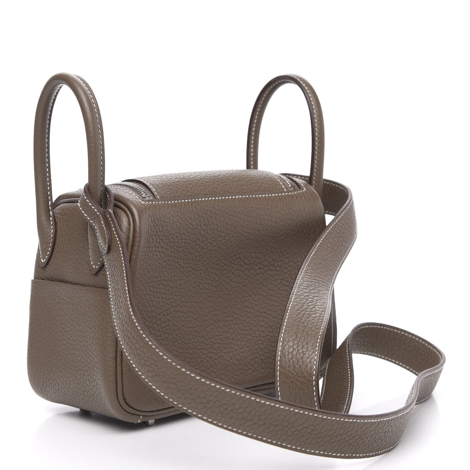 Hermes Taurillon Clemence Mini Lindy 20 Etoupe 3 of 8