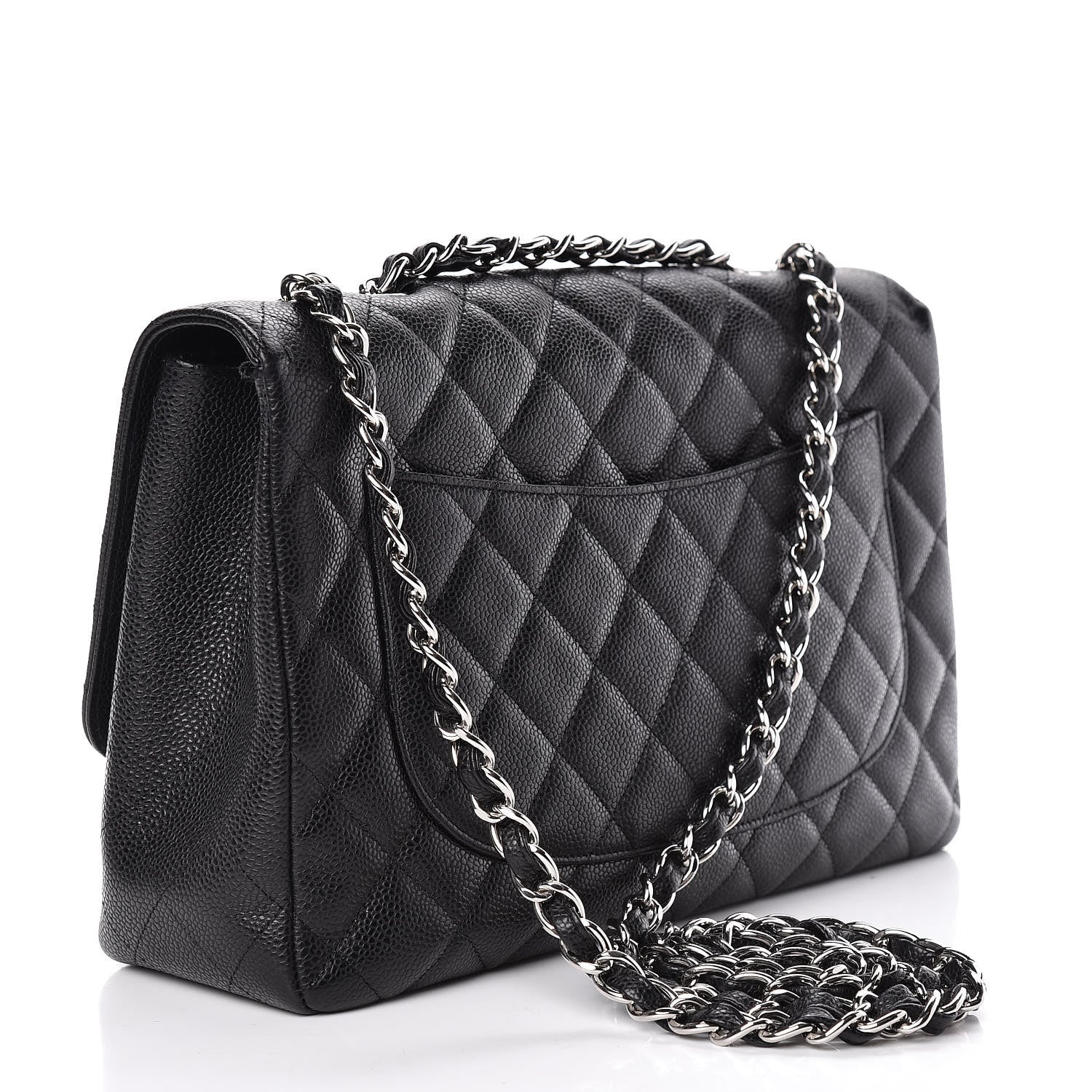 Chanel Caviar Quilted Jumbo Single Flap Black 3 of 11