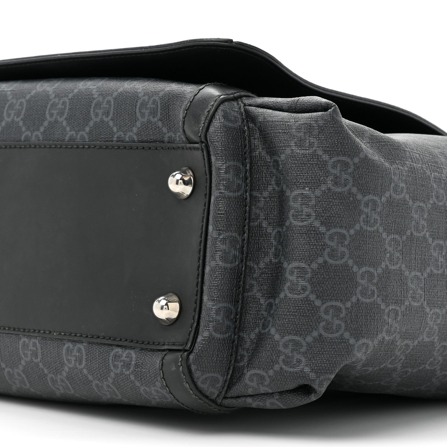 Gucci GG Supreme Monogram Web Messenger Diaper Bag Black Grey 9 of 26