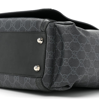 Gucci GG Supreme Monogram Web Messenger Diaper Bag Black Grey 9 of 26