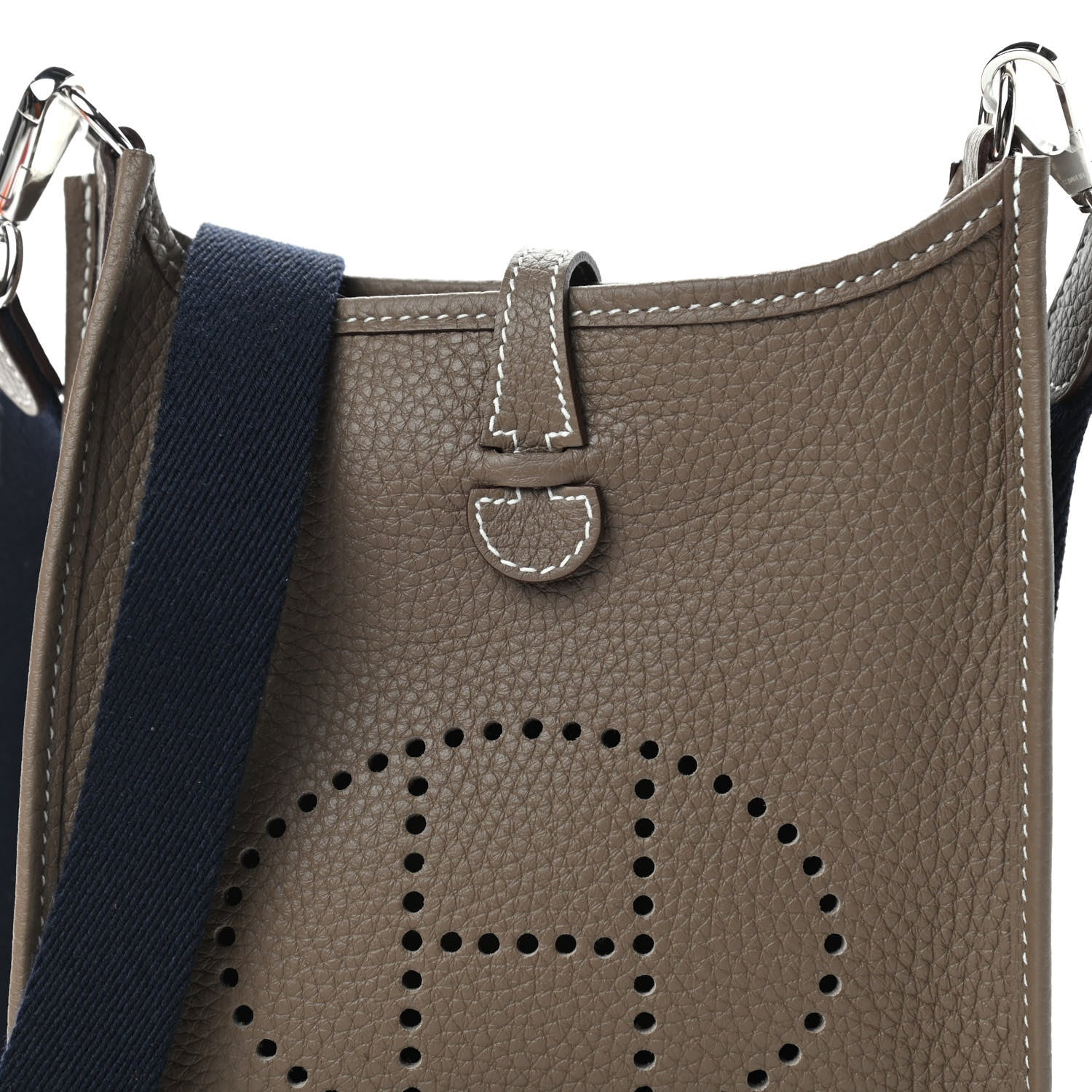 Hermes Taurillon Clemence Amazone Evelyne TPM Etoupe Bleu Indigo 9 of 10