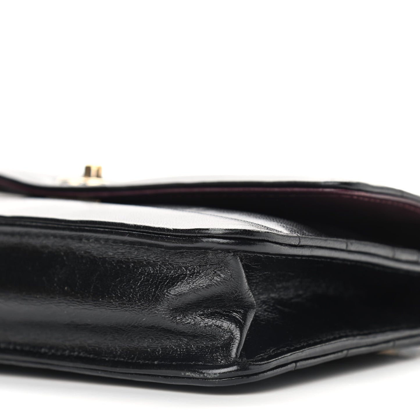 Lambskin Chevron Quilted Wallet On Chain WOC Black