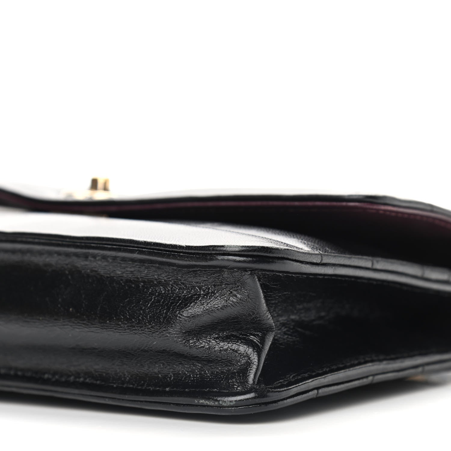 Chanel Lambskin Chevron Quilted Wallet On Chain WOC Black 10 of 11