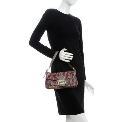 Fendi Metallic Lurex Zucca Baguette Tobacco Gold 2 of 9