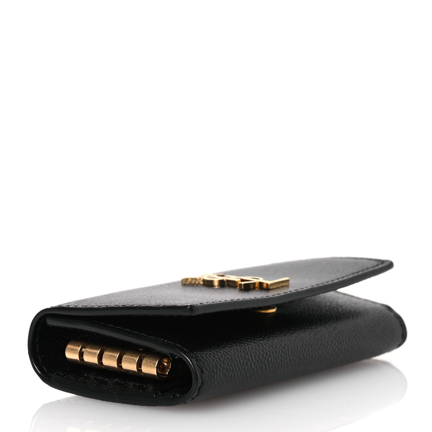 Saint Laurent Grain de Poudre Monogram Slim Key Case Black 4 of 10