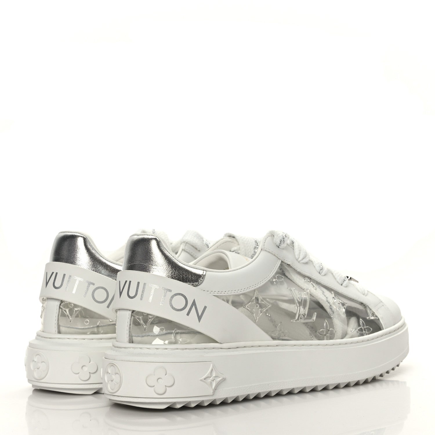 Louis Vuitton Monogram PVC Time Out Sneakers 38 Silver 4 of 8