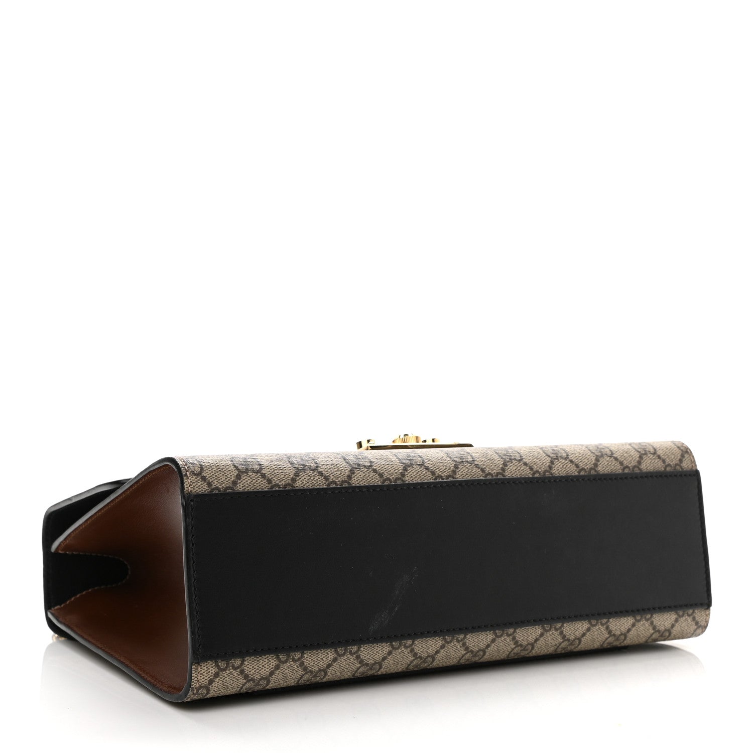 Gucci GG Supreme Monogram Calfskin Medium Padlock Shoulder Bag Beige Black Cuir 4 of 14
