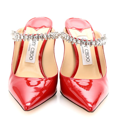 Jimmy Choo Patent Crystal Bing 100 Pumps 38 Red 3 of 9