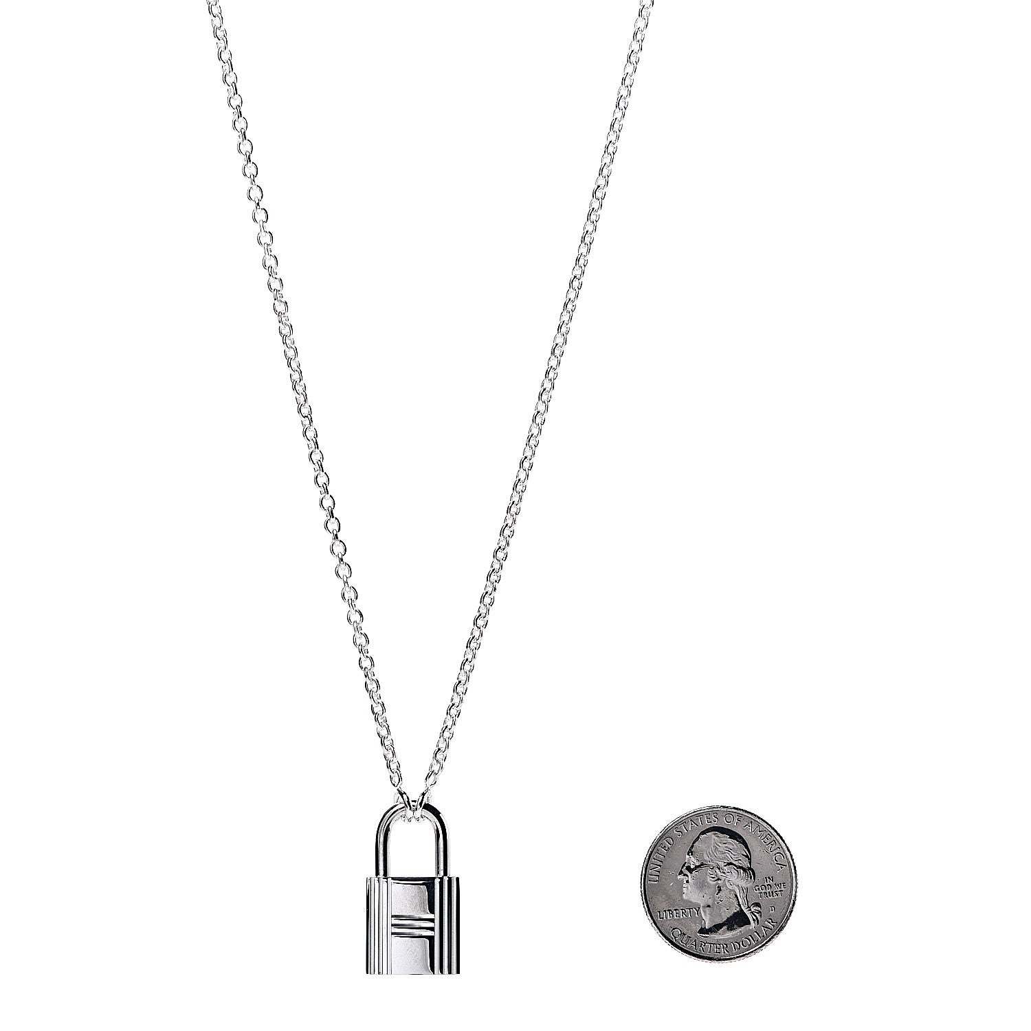Hermes Sterling Silver Amulette Cadenas Kelly Pendant Necklace 2 of 4