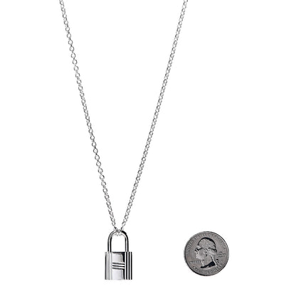 Hermes Sterling Silver Amulette Cadenas Kelly Pendant Necklace 2 of 4