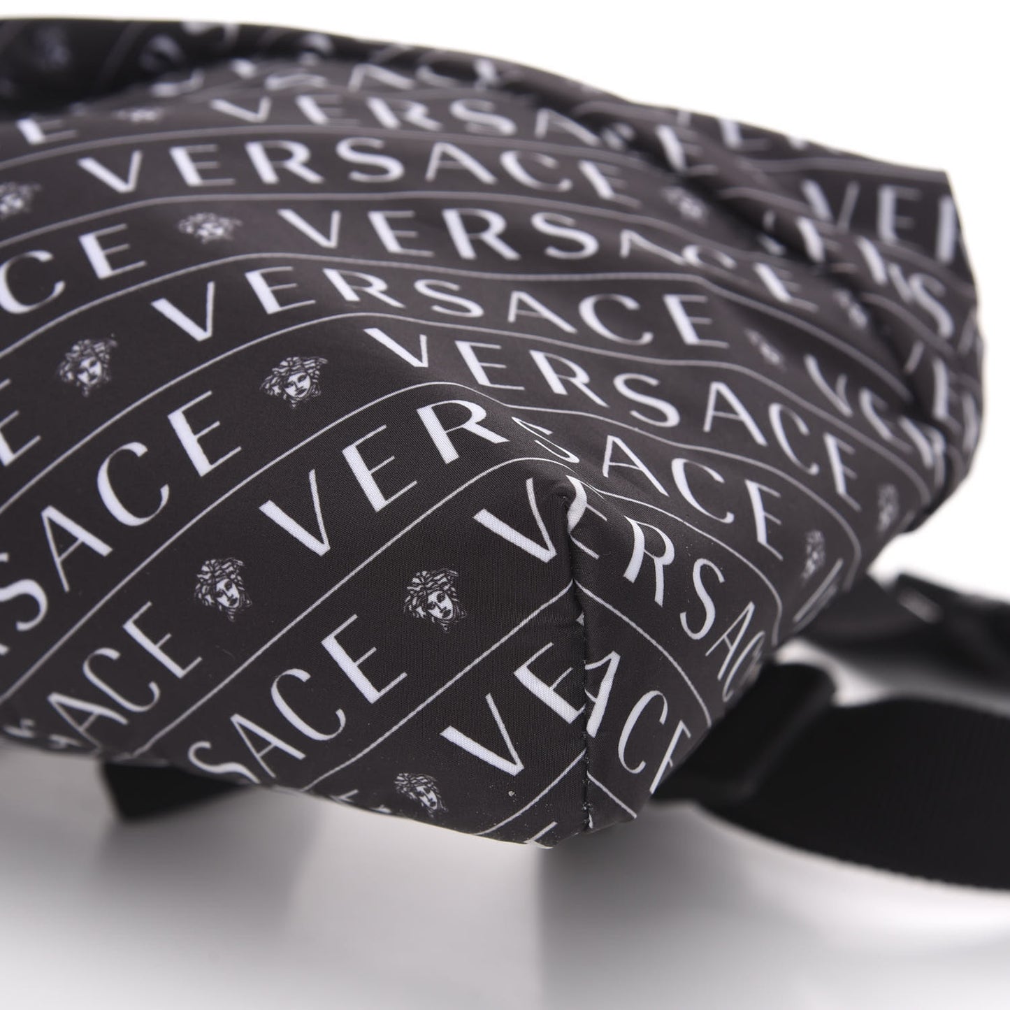 Nylon Logo Belt Bag Black White