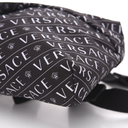 Versace Nylon Logo Belt Bag Black White 7 of 8