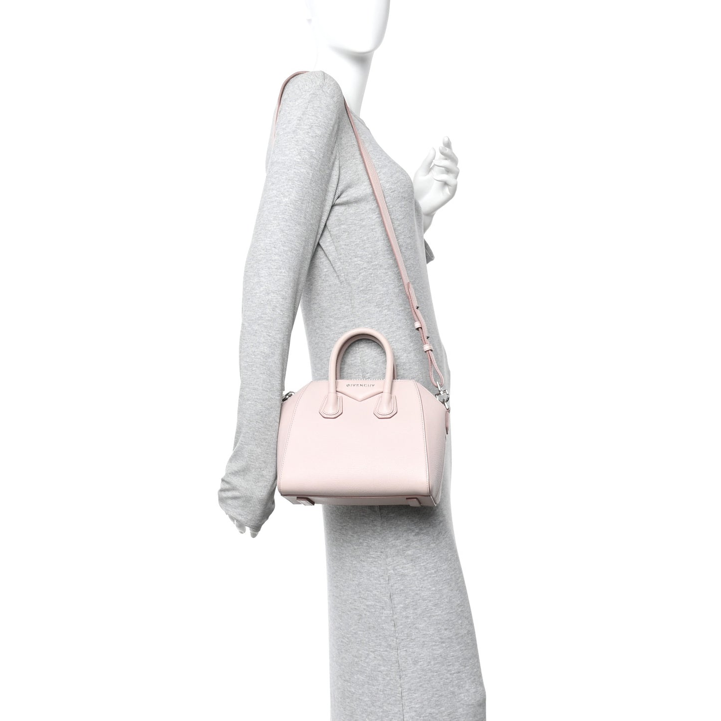 Sugar Goatskin Mini Antigona Pale Pink