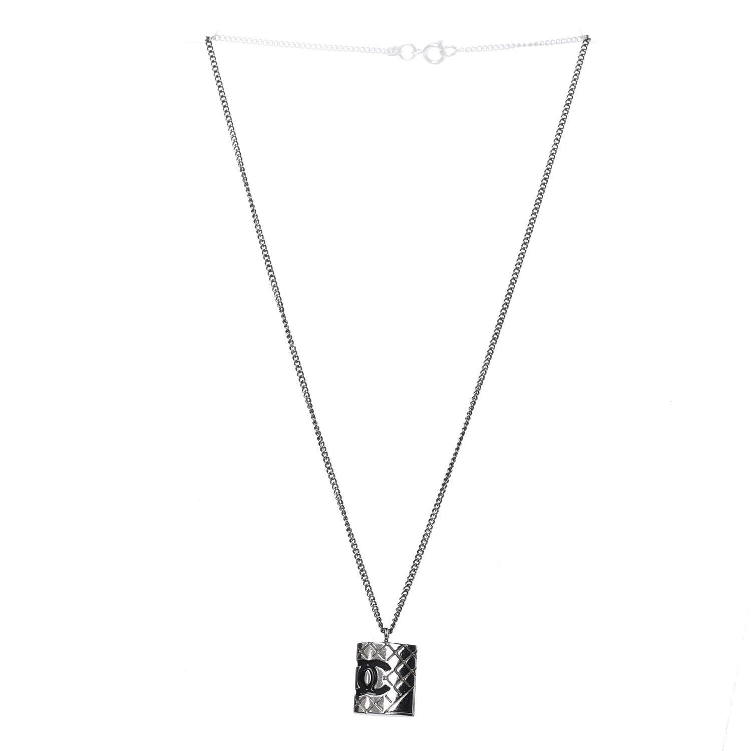 Chanel Cambon Pendant Necklace Silver 4 of 5