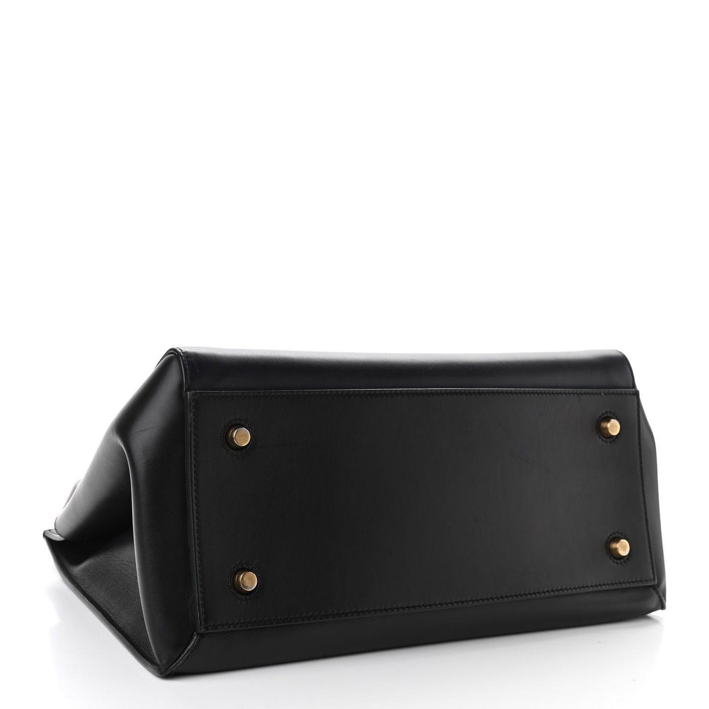 Supple Calfskin Large Edge Shoulder Bag Navy Black