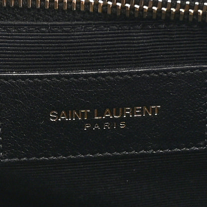 Saint Laurent Grain De Poudre Matelasse Chevron Monogram Shopping Bag Black 6 of 11