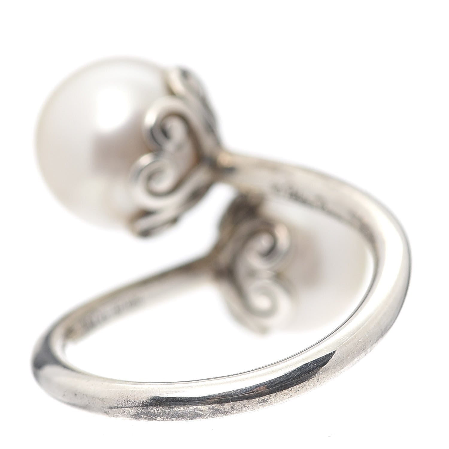 Tiffany Sterling Silver Freshwater Pearl Paloma's Venezia Goldoni Heart Ring 49 5 3 of 4