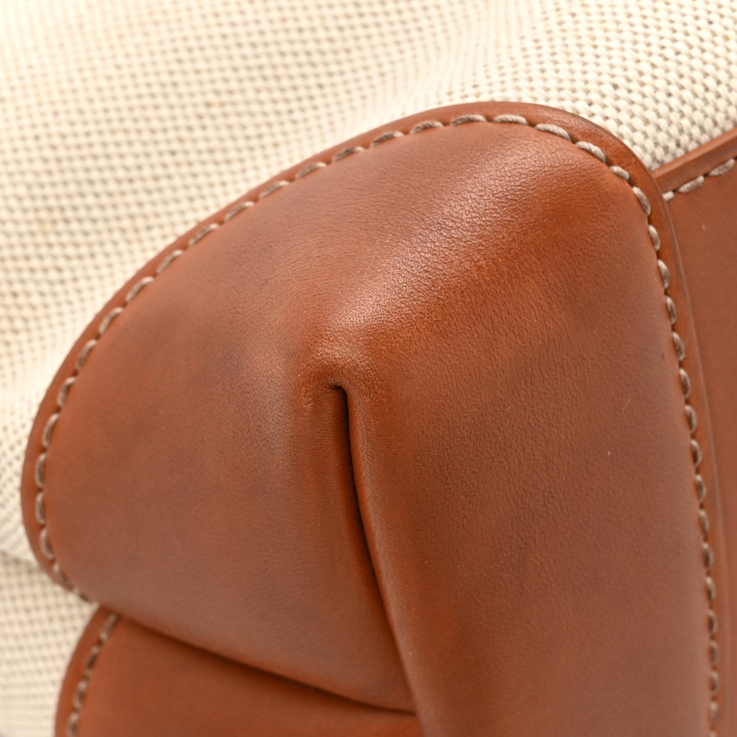 Washed Canvas Calfskin Small Andiamo Shoulder Bag Natural Light Wood