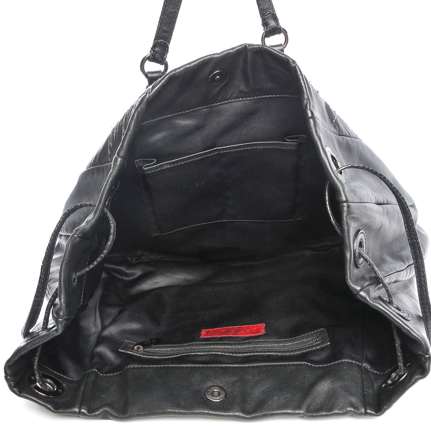 Nappa Beaded Glam Tote Black