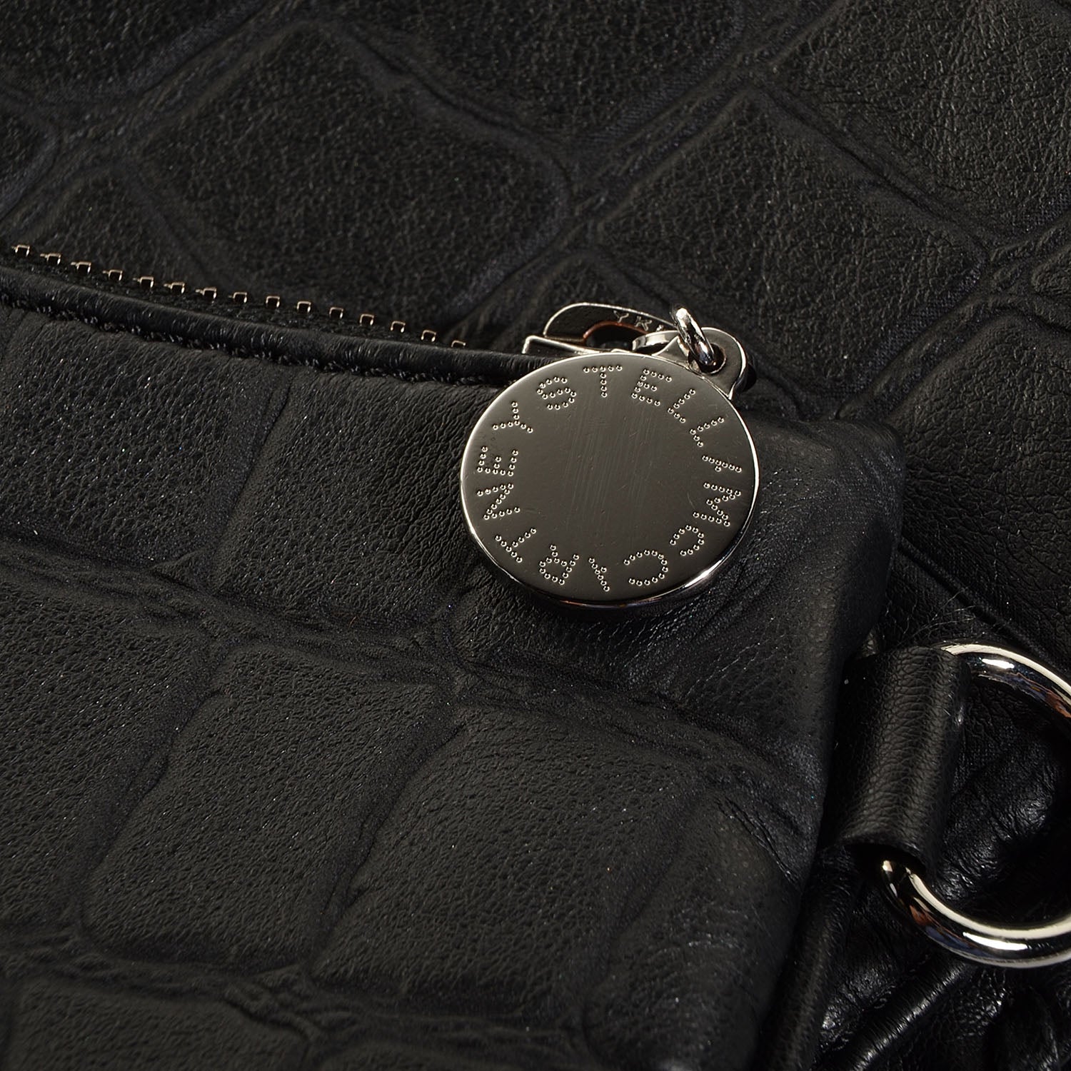 Stella McCartney Embossed Croc Faux Leather Large Falabella Black 8 of 13