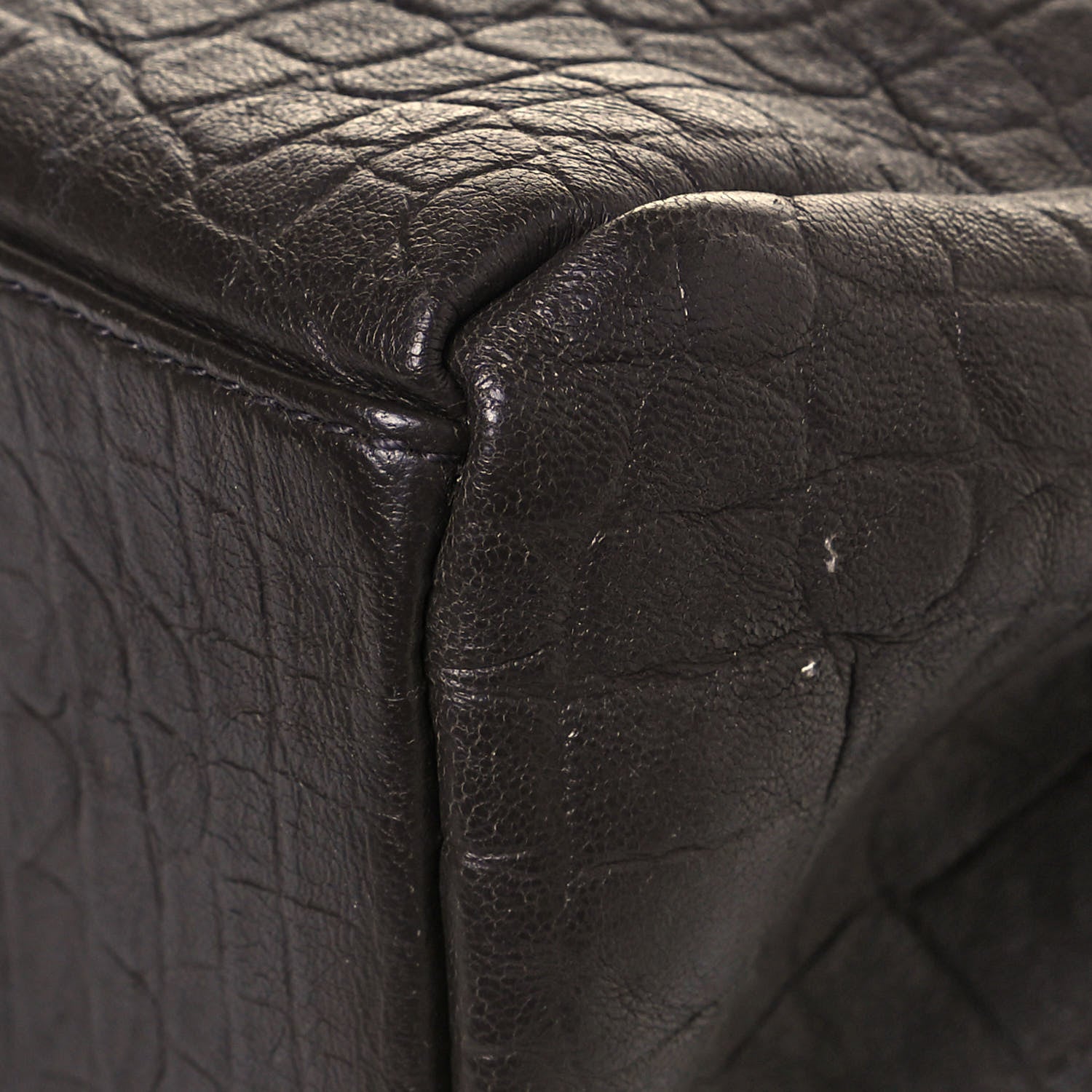 Saint Laurent Calfskin Crocodile Embossed Medium West Hollywood Monogram Fold-Over Grey 11 of 17