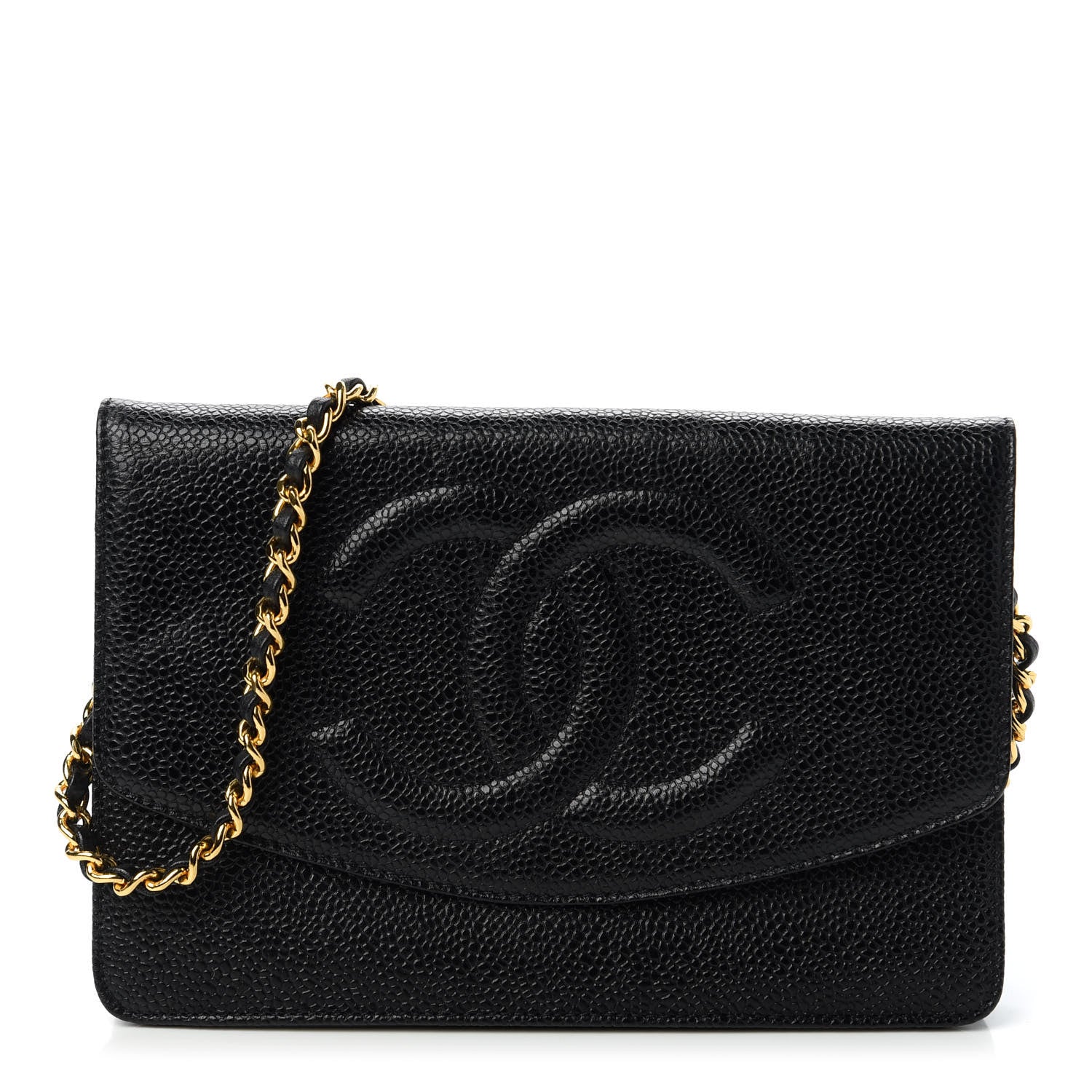 Chanel Caviar Timeless CC Wallet On Chain WOC Black 1 of 11