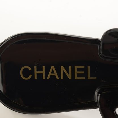 Chanel Jelly Camellia Thong Sandals 38 Black White 5 of 7