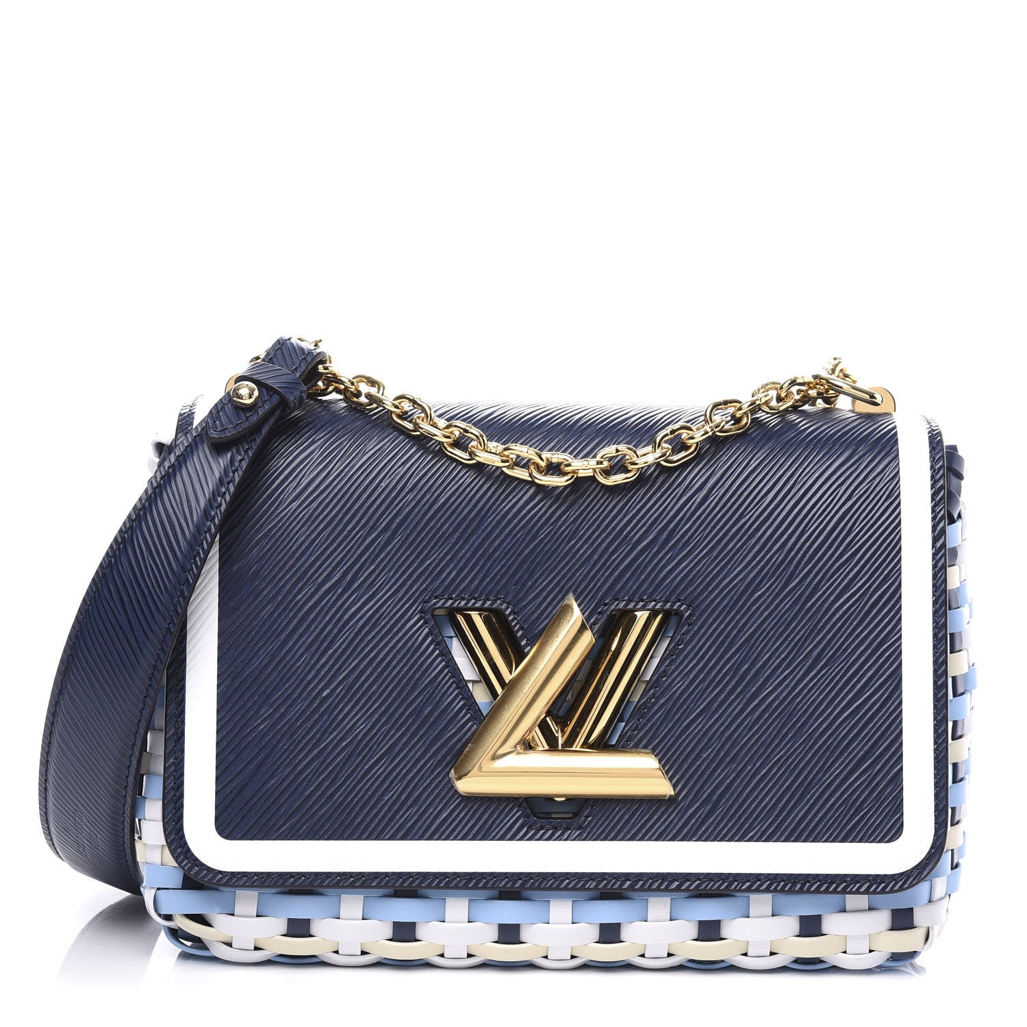 Louis Vuitton Epi Guinguette Twist Shoulder Bag MM Indigo Blue 1 of 10