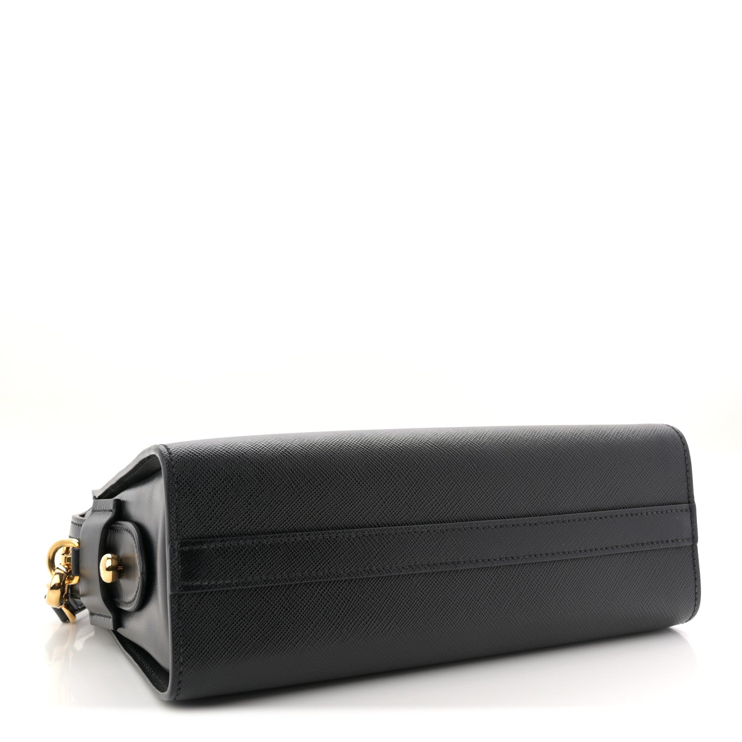 Prada Saffiano City Calfskin Esplanade Crossbody Bag Black 4 of 9