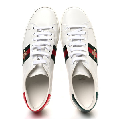 Gucci Calfskin Ayers Bee Embroidered Womens Ace Sneakers 39.5 White Green 2 of 11