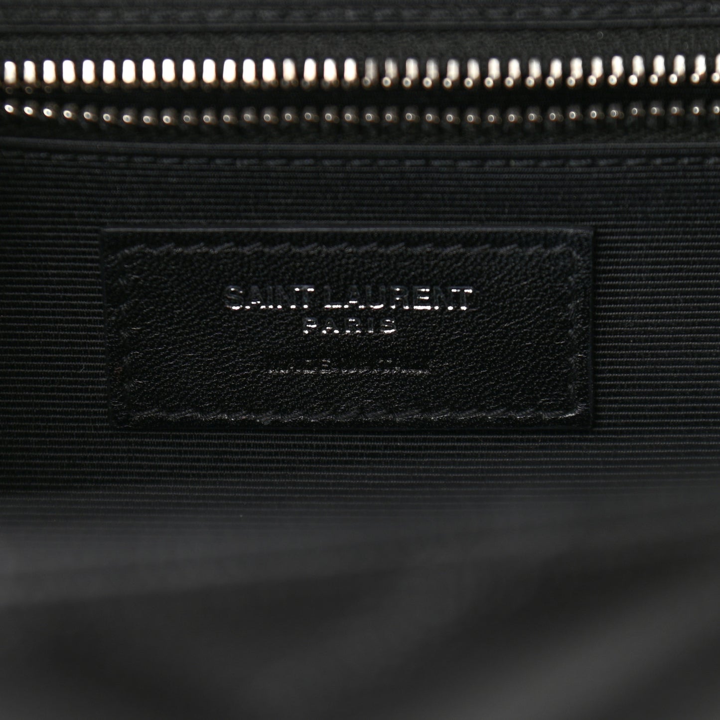 Grain De Poudre Matelasse Chevron Large Monogram Satchel Black