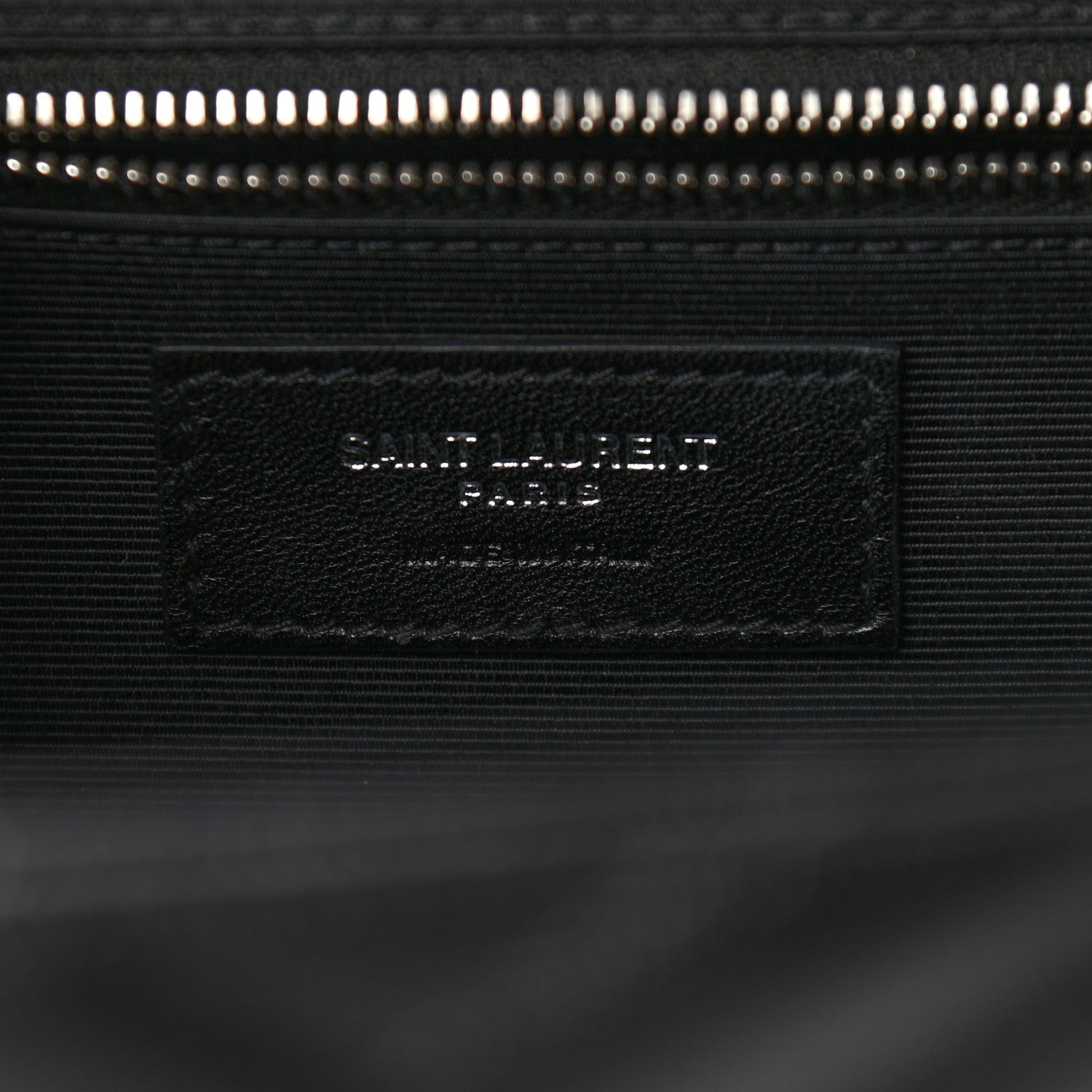 Saint Laurent Grain De Poudre Matelasse Chevron Large Monogram Satchel Black 6 of 9
