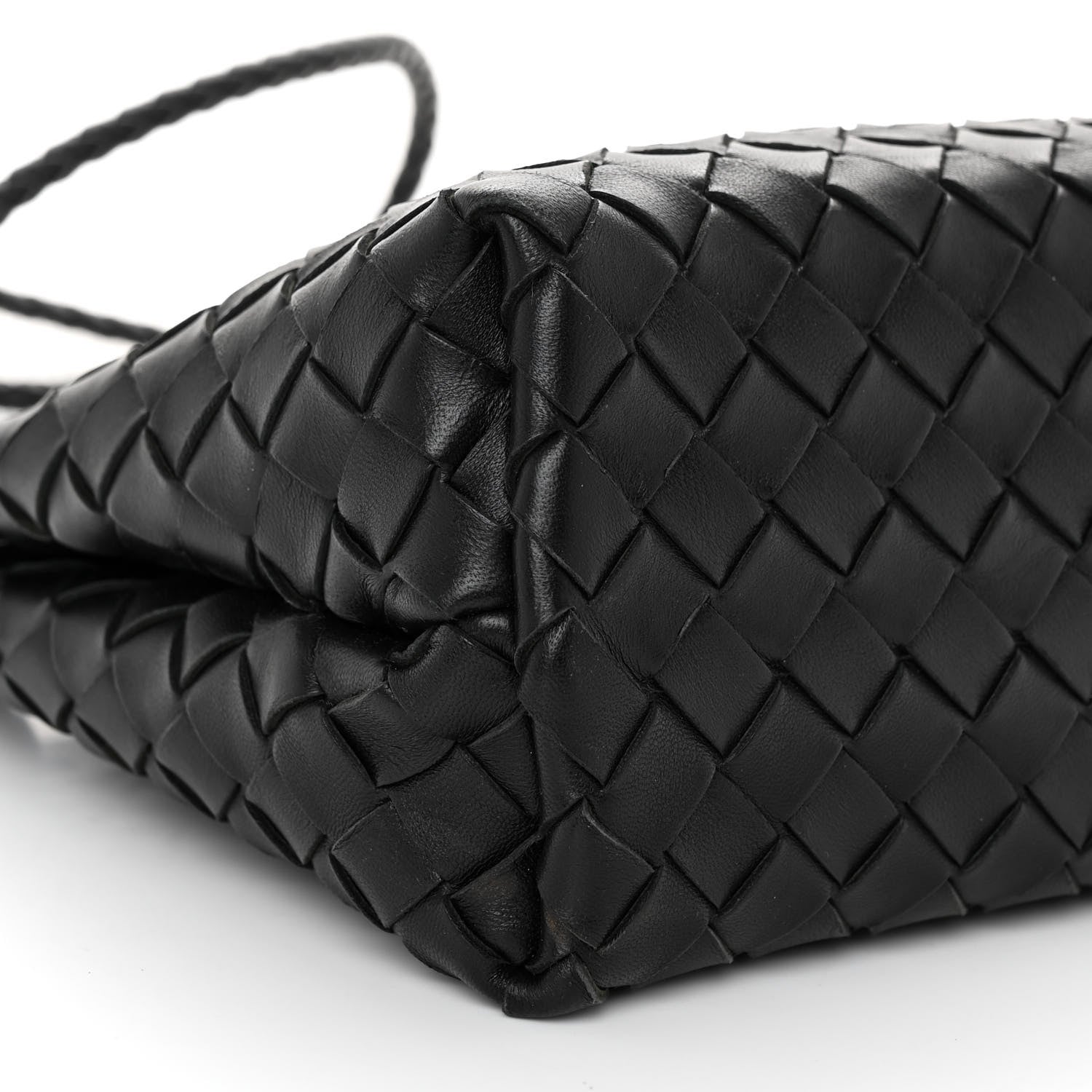 Bottega Veneta Nappa Intrecciato Small Andiamo Shoulder Bag Black 9 of 10