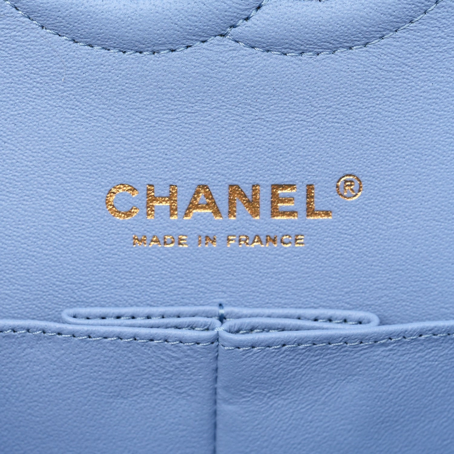 Chanel Lambskin Quilted Medium Double Flap Light Blue 6 of 11