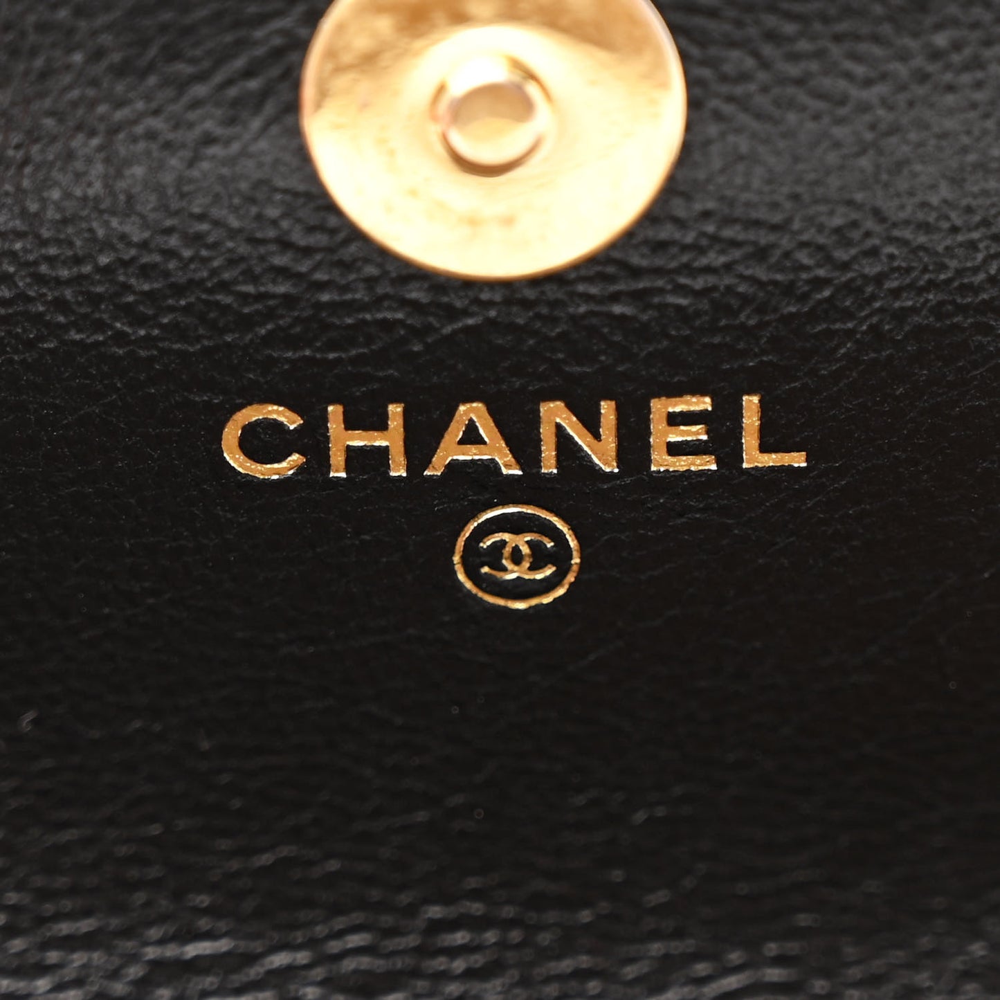 Lambskin Quilted Dynasty Flap Phone Holder With Chain Black