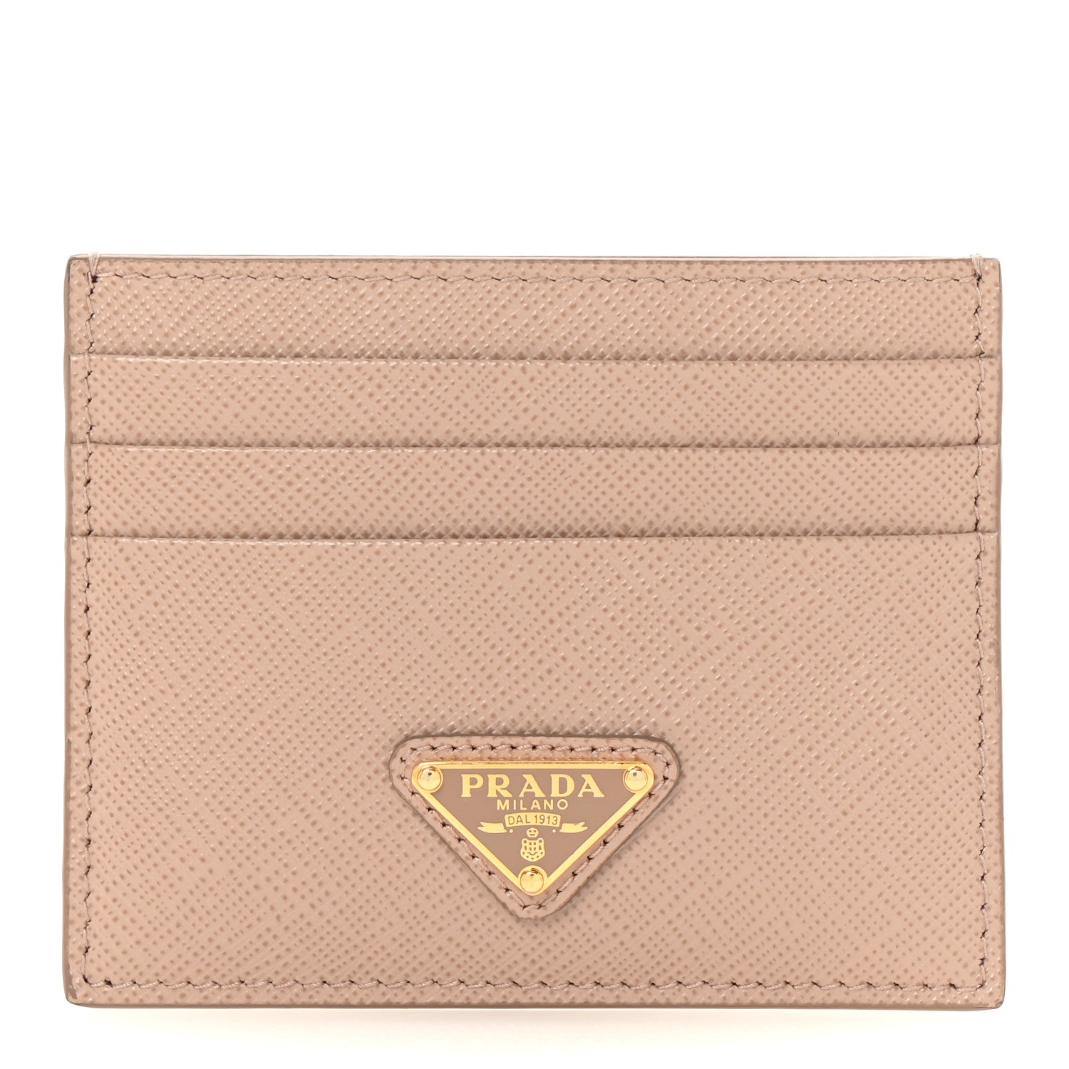 Prada Saffiano Triangle Card Holder Cipria 1 of 7