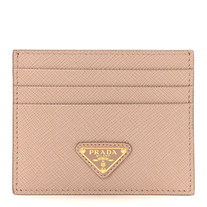 Prada Saffiano Triangle Card Holder Cipria 1 of 7