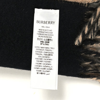 Burberry Cashmere Embroidered Knight Solid Scarf Camel Black 4 of 4