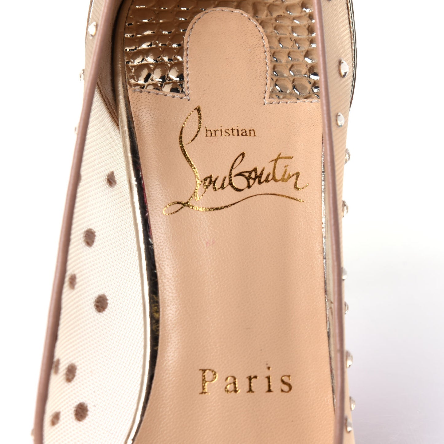 Rete Patent Crystal Strass Follies 100 Pumps 36 Gold